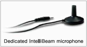 The Yamaha IntelliBeam Microphone can automatically adjust the direction of the focused sound beams from the Yamaha Sound Bar to give perfect surround sound settings